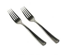 Papstar Lot de 20 X 10 Fourchettes, PS Aspect MÃ©tal 18, 5 Cm