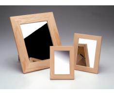 GLOREX Miroir avec cadre en Bois FSC, bois et verre, naturel, 16,5Â x 21,5Â x 1Â cm