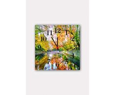 Bonamaison Horloge Murale en MDF, Multicolore, 30 x 30 cm