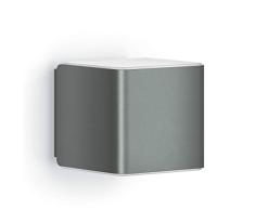 Applique murale Steinel L 840 LED iHF Cubo anthracite, éclairage extérieur à LED, détecteur de mouvement 160°, connectable, peut être utilisée via app