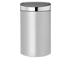 Brabantia Poubelle Touch Bin, 40 litres, Gris Métallique, Capacité 40 Litres, 72,7 cm x 43,5 cm x 30,2 cm