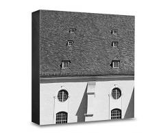 COGNOSCO HG-WE103 Tableau Mural en Bois avec Photo darchitecture Weimar St. Peter et Paul Noir/Blanc 15 x 15 cm