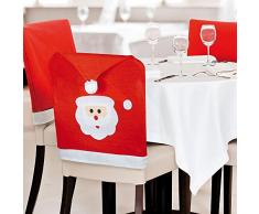 eBuyGB Santa Visage Chapeau Covers-Christmas de Dossier de Chaise Table DÃ©corations X 20, Feutre, Rouge, 47.4Â x 30.99Â x 12.8Â cm