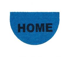 Relaxdays Paillasson en fibres de coco tapis de sol porte entrÃ©e demi-rond HOME demi-lune dessous antidÃ©rapant en caoutchouc PVC L x l 60 x 40 cm, bleu