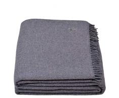 zoeppritz since 1828 Must Relax Couverture - Couverture en Laine Vierge de Haute qualité avec Franges - 130x190 cm - De, Laine Vierge, 940 Medium Grey Mel, 130x190cm