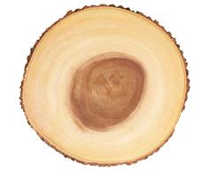 ArtesÃ Plateau Ã Fromage en Bois avec Bord dÃ©corce Rond, Bois Dense, Marron, 32.5 x 32.5 x 2.3
