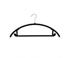 JVL en Velours Fin Touch Ã©conomie despace antidÃ©rapant cintres Lot de 20, recyclÃ© ABS Plastiques, en Nylon, Crochet de Chrome, Noir, 46Â x 0.5Â x 25.5Â cm