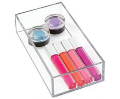 iDesign Boîte de Rangement pour Tiroir de Salle de Bain ou Cuisine, Petit Organisateur Tiroir en Plastique sans BPA, Rangement Maquillage Empilable pour Cosmétiques, Transparent