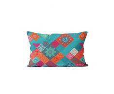Soleil docre Patchwork Housse, Coussin, Coton, Multicolore, 32 x 50 cm