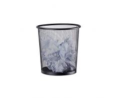 Relaxdays Poubelle mÃ©tal maille Corbeille Ã papier bureau chambre 23 cm Ã, hauteur 24 cm, noir