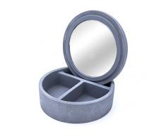 RIDDER 2240707 BoÃ®te Ã cosmÃ©tiques avec Miroir, Ciment, Gris, env. 14,5 x 14,5 x 5,7 cm