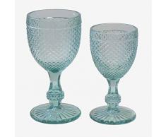 Better & Best Lot de 12 verres à eau + 6 verres à vin Turquoise 8,5 x 8,5 x 16,5 cm et 7 x 7 x 14,7 cm Matériau : verre