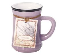 Bougies DAurora Marta Parfumée dans Son Pot en Verre Coloré avec Manche Cire Violet 6,9 X 6,9 X 7,2 cm