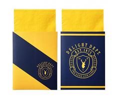 DELIGHT DEPARTMENT DD.06.13.2 Lot de Serviettes et Serviettes de Table Art Moderne 13 x 22 x 3.5 cm Bleu