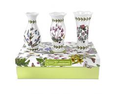 Portmeirion Home & Gifts Lot de 3 Mini vases en Porcelaine Multicolore 14,2 x 20 x 6,2 cm