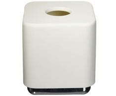 UMBRA Tissue box Junip. Cache mouchoirs Junip. Couvercle pour boîte à mouchoirs carrée, pour salle de bain en résime de pierre, blanche mate, 14.1x14.1x14,8cm.