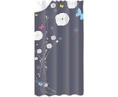 MSV 140801 Rideau de Douche Polyester + Plastique Polypropylène Papillon 180 x 200 x 0,1 cm - 12 anneaux inclus