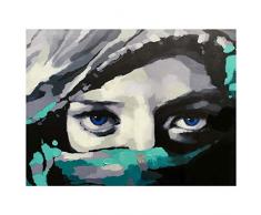 Legendarte Tableau, Impression sur Toile - Yeux Bleus - cm. 60x80