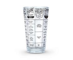 Kitchen Craft Fred Verre mesureur Recette de Cocktail en Verre, Verre, Transparent, 9 x 9 x 15 cm