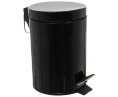 JJA 105613 Poubelle Métal Noir 3 L