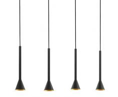 Eglo Coladeras Lampe en acier 5 W Noir/dorÃ© Suspension 4 ampoules Noir/dorÃ©