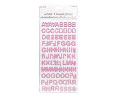 Creative Simplement Rose Moderne Chipboard Alphabet et Nombre Autocollants aggloméré Multicolore