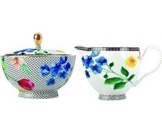 Maxwell Williams HV0058 Pot à lait et sucrier Motif Contessa, Porcelaine, blanc, Ensemble 2 pièces