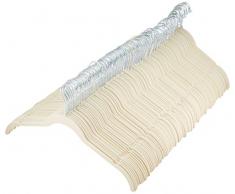 AmazonBasics Lot de 100 Cintres en Velours pour Chemises/Robes, Ivoire