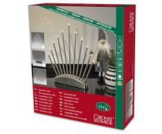 Konstsmide 3537-900 Chandelier Métallique Intérieur 11 LEDs 24 V Brossé/Blanc Chaud Câble Blanc