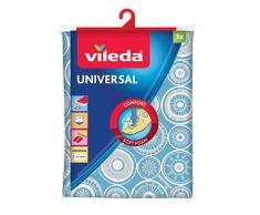 Vileda Universelle Housse de Planche à Repasser en Coton avec Tissu Ãponge et Ãlastiques Vert/Rose 110-130 cm de Long, 30 à 45 cm de Large