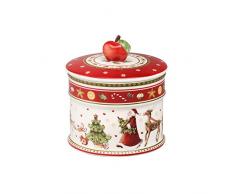 Villeroy & Boch Winter Bakery Delight Petit pot de conservation pour pâtisseries, Porcelaine Premium, Blanc/Rouge