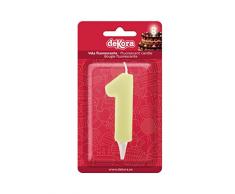Aurore 345267 Bougie danniversaire NumÃ©ro 1 Phosphorescente Plastique, Fluorescent, 6 x 2 x 6 cm