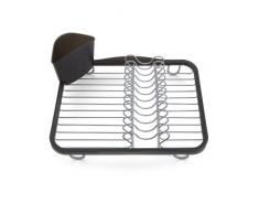 UMBRA Sinkin black. Egouttoir à vaisselle Sinkin, avec porte-couverts amovible convient à lévier ou au comptoir, noir et fumé