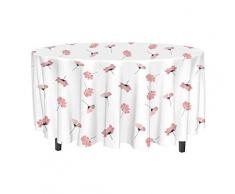 Soleil docre Nappe Anti-tÃ¢ches Ronde PETALE Rose, Polyester, 180x180 cm