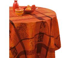 Le linge de Jules Nappe Anti-Taches Jacquard Rouge - Taille : Ronde diamètre 160 cm