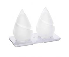 Lot de 2 lampes de table sans fil en verre LED multicolore FIRY H14cm avec socle à induction