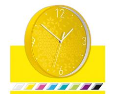 Leitz WOW Horloge Murale Quartz, IdÃ©ale pour le Bureau, la Cuisine, le Salon et la Salle de Bains, 29 cm - Jaune
