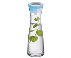 WMF Basic Carafe Ã eau, 1,0 l, hauteur 29 cm, carafe en verre, couvercle en silicone, fermeture CloseUp, Bleu