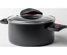 BALLARINI 81250D.20 Casserole 20 cm avec Couvercle, Revêtement antiadhésif, Noir, 20cm