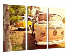 Tableau Moderne Photographique, Impression sur bois, Volkswagen vintage hippie van, 97 x 62 cm, ref. 26606