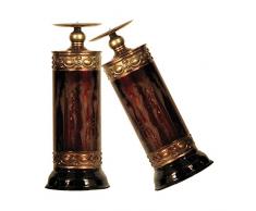 Carrick Motif Metal Art Bougeoir Bordeaux 38Â cm