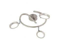 EGLO 97069 Spot, Acier, 4 W, Nickel-Matt, Chrom