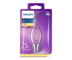 Philips ampoule LED Flamme Coup de Vent Filament E14 2W Equivalent 25W Claire Blanc chaud