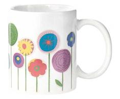 Kikkerland CU135 Mug à Fleurs, Chine, Blanc, 8 x 9,5 x 12 cm