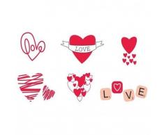 COOKUT Tatoo Eat CÅur â temporaire Tatouage Assiette Décorations, 6-Pack Mixtes, Multicolore