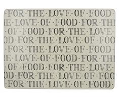 Creative Tops Stir It Upfor lamour de la Nourriture Imprimé Grande Soutenu Sets de Table, 40 cm X 29 Cm-Black/crème (Lot de 4), Liège, crème/Noir, 1 x 1 x 0.5 cm