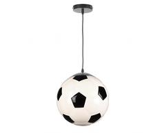 ONLI Lampe à suspension boule de football en acrylique, blanc/noir