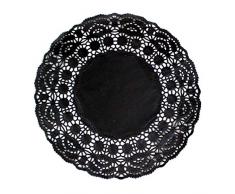 Garcia de Pou 250 unité Ronde napperons, 19 cm, Papier, Noir, 19 x 30 x 30 cm