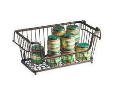 InterDesign York Lyra panier mÃ©tal ouvert pour la cuisine, salle de bain ou bureau, corbeille en mÃ©tal empilable, couleur bronze