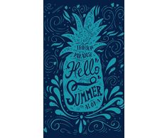 DHESTIA HOME DhestiaHome Pine Serviette de Plage Velours Jacquard 100% Coton Ananas Bleu 100 x 170 cm